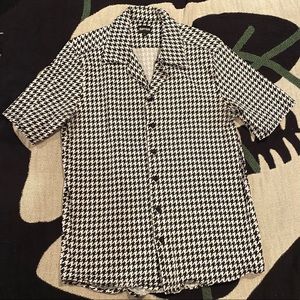Houndstooth button down shirt